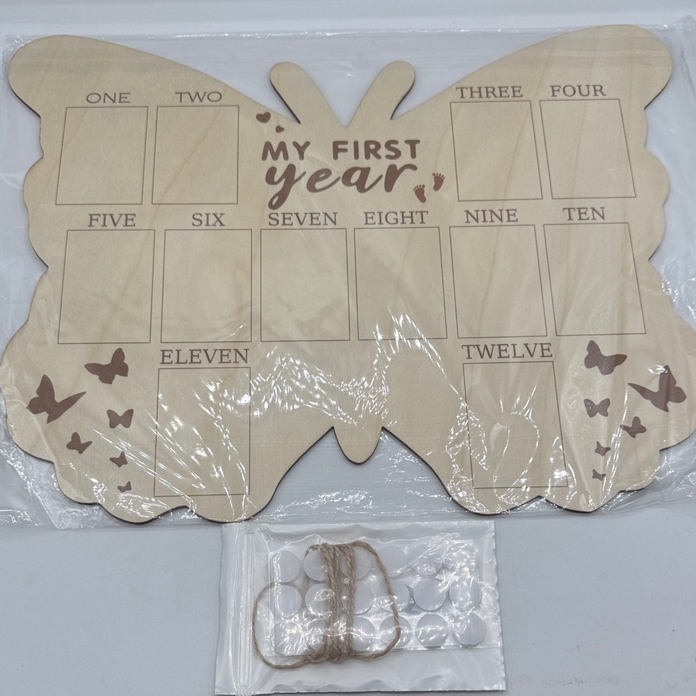 My First Year Butterfly Milestone Board - Neutral